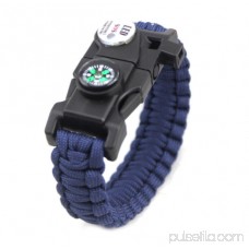 LED Light Outdoor Survival Camo Paracord Bracelet Flint Fire Starter Compass NEW (Green)
